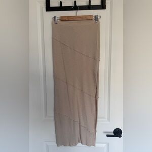 Princess Polly Ribbed Maxi Skirt in Dusty Mauve